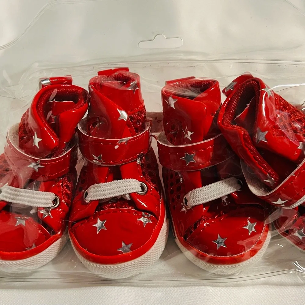 Dog Shoes with Gold Stars -size 3